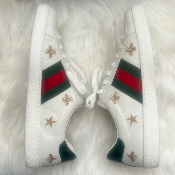 🆕 💯%Auth Gucci Sneakers Ace Embroidered Gucci 10 / US 11 - Picture 6 of 13